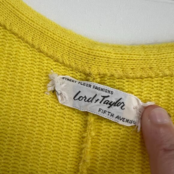 Lord & Taylor Vintage Acrylic Knit Sweater Jumper Romper Yellow Size Small-Med - Picture 4 of 9